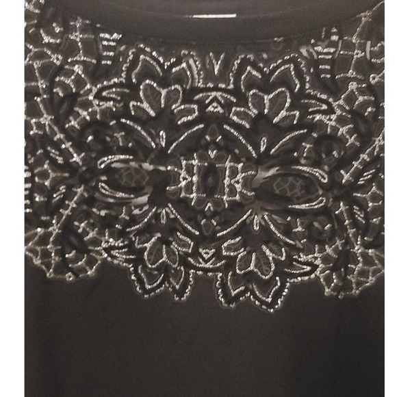Ava & Viv Black Silver Mesh Chest Womens Blouse 2X - Picture 2 of 5